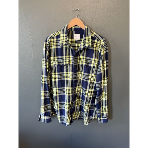 American Eagle Mens Blue Plaid Long Sleeve Button Up Flannel Shirt Size 2XL - Picture 1 of 3